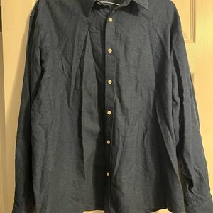 UNTUCKit Men's Cotton Dark Blue Casual Button Down Shirt